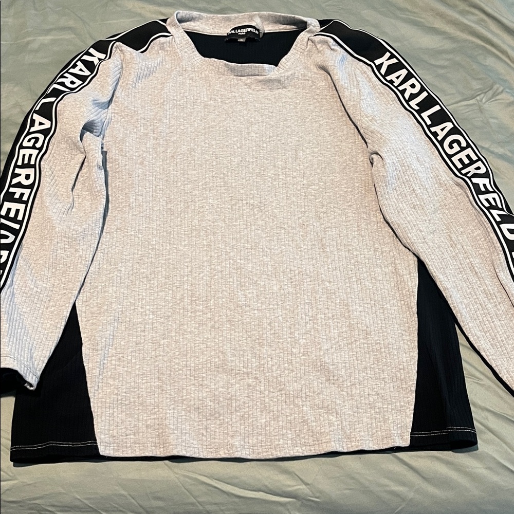 Karl Lagerfeld Gray and Black Sweater